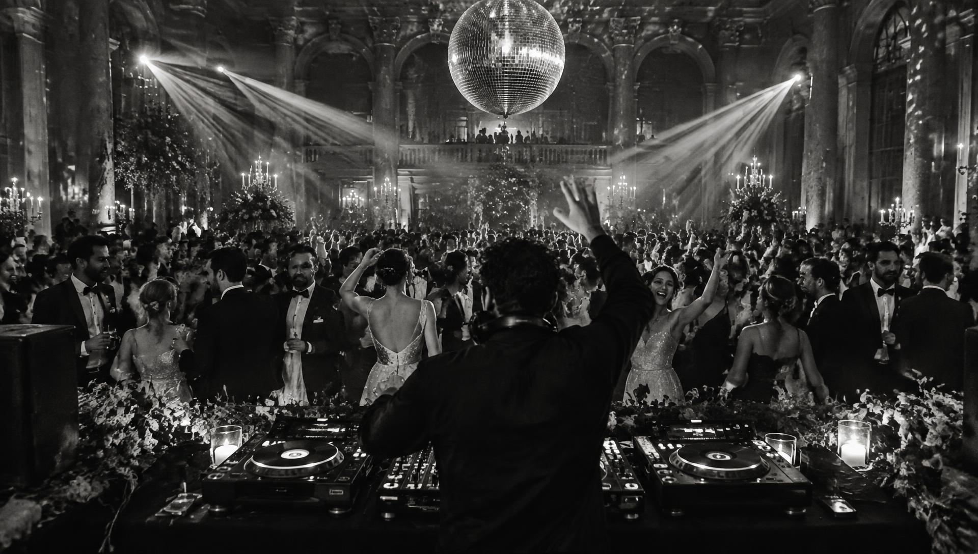 Music and lighting filling a wedding reception